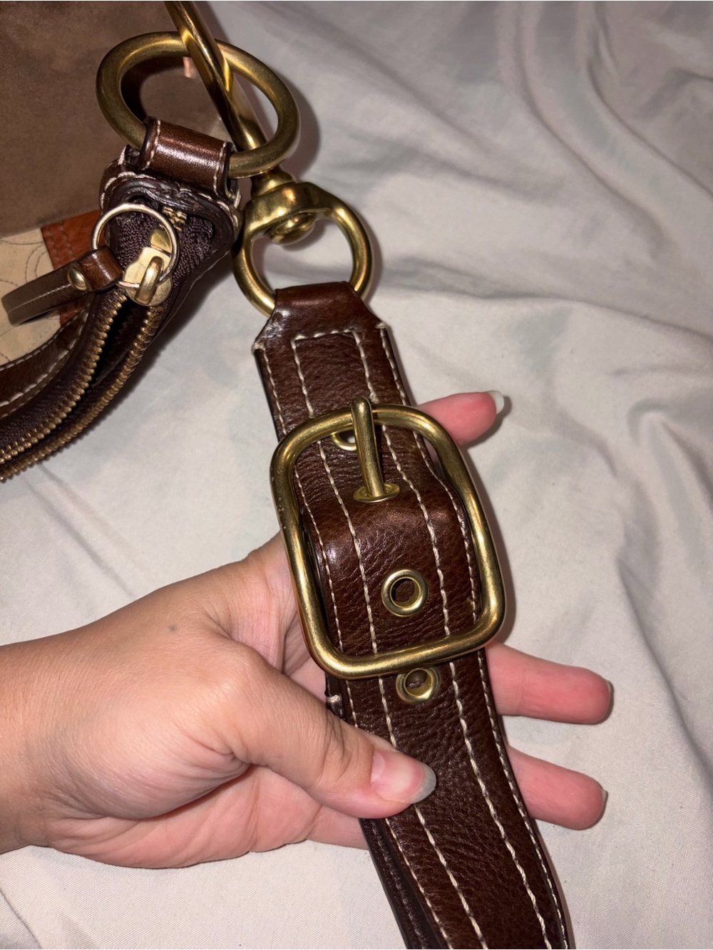 Coach Patchwork Signature & Leather Shoulder Bag in Brown Tones - Picture 12 of 12
